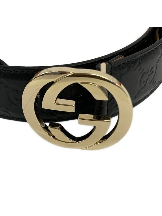 Gucci Belt 80.32 Black Interlocking Leather